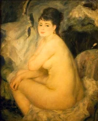 Nude Woman Sitting on a Couch